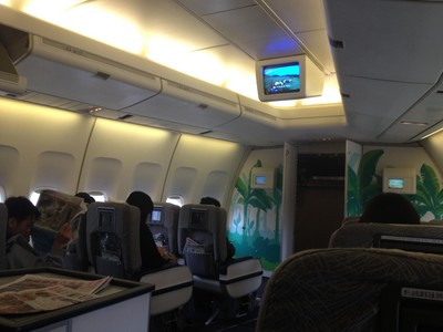 長榮航空班機里的熱帶涂鴉率先給旅客上了一堂小清新課。