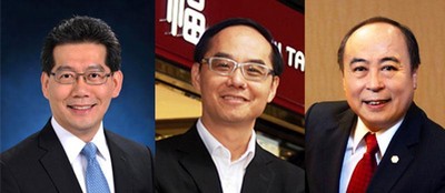 (左起) 香港特別行政區(qū)商務(wù)及經(jīng)濟(jì)發(fā)展局局長(zhǎng)蘇錦梁先生、周大福珠寶集團(tuán)有限公司董事總經(jīng)理黃紹基先生、六福集團(tuán)主席及行政總裁黃偉常先生